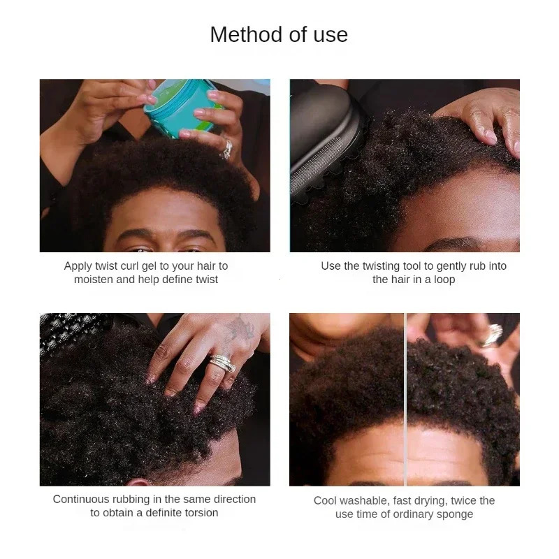 Curling Hair Sponge Barbers Styling Dreadlock for Black Curls Hairdressing Massage Cleaning Tools for Men Afro Curl Brush 260109