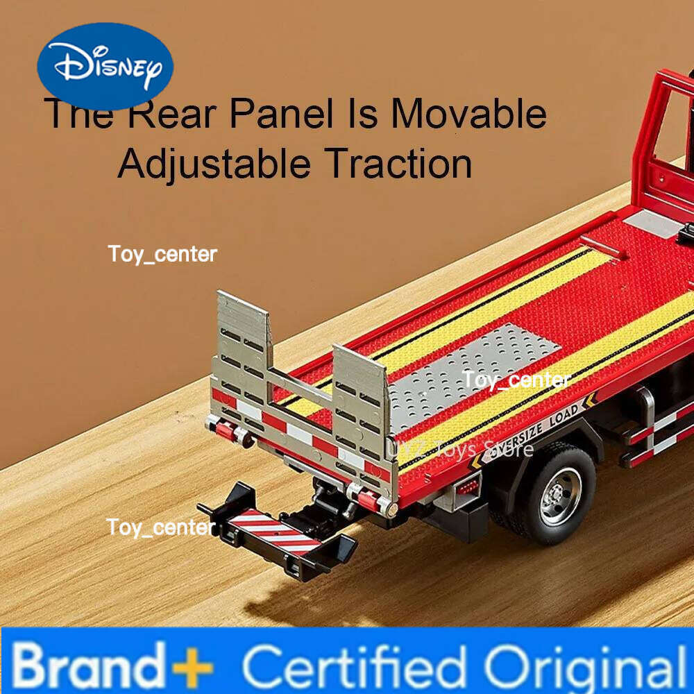Disney 1:24 Electric Flatbed Trailer Cement Pump Truck Model Toys Diecast Alloy Car Doors Opened Sound Light Vehice Children's Boy Gift H260113