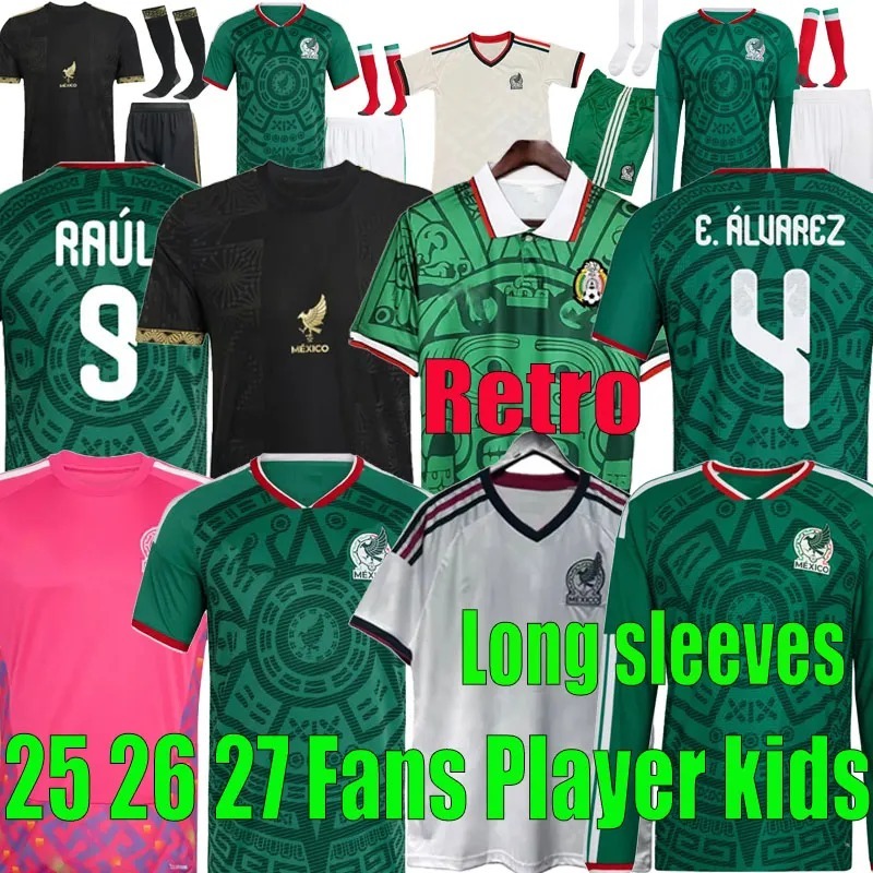 Mexico jersey 2026 World Cup Home away Player Fans Kit soccer jerseys A. VEGA C. HUERTA L. ROMO RAUL football shirts men kids kit set Third goalkeeper training uniform 4XL