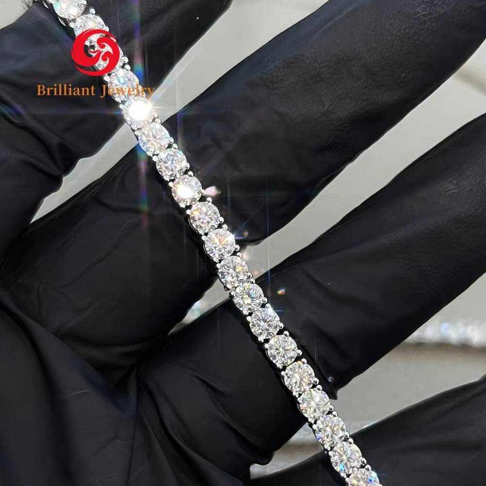 High Quality 925 Silver VVS Moissanite Tennis Chain Necklaces Bracelet GRA Certified Hip Hop Tennis Moissanite Necklaces