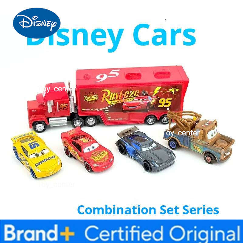 Disney Pixar Cars 5-Piece Alloy Vehicle Set - Mack Truck with Lightning McQueen, Mater, Cruz & Jackson Storm, Diecast Model H260113