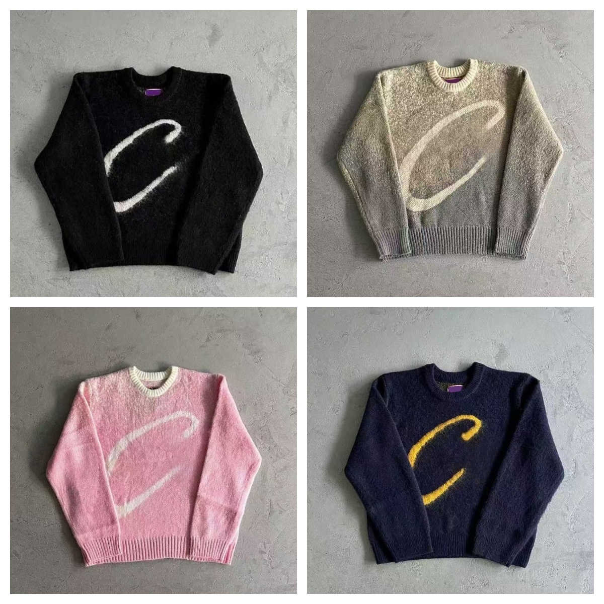 Men's Designer American Retro Sweater High street Hip Hop Fashion Knitted Sweater Harajuku Graphic Print Punk Chic Knit Sweaters