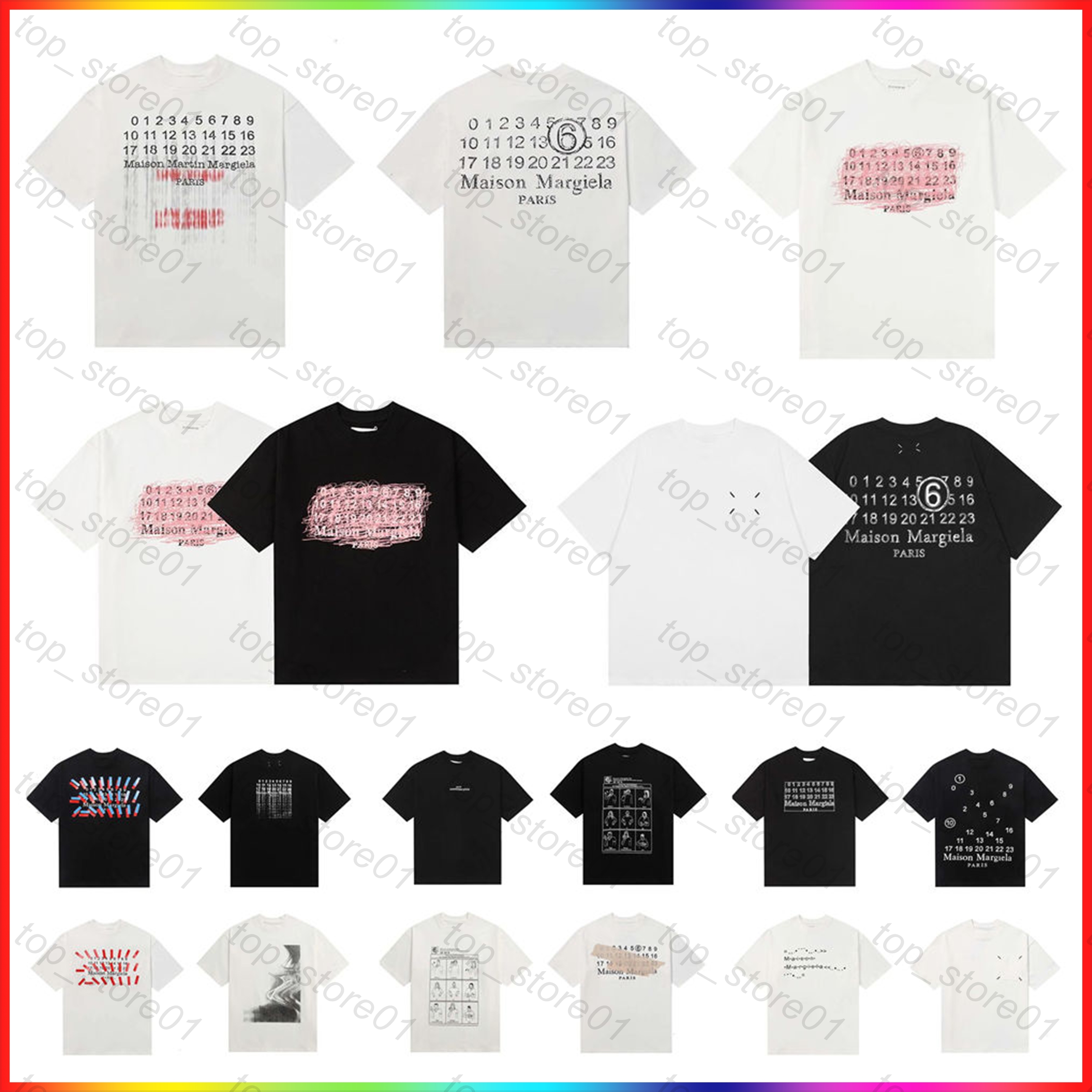 2026 designer clothes Masion Shirt summer fashion mens clothing MM6 digital graphic t shirt classic trend letter print tee luxurys men women round neck loose tshirt