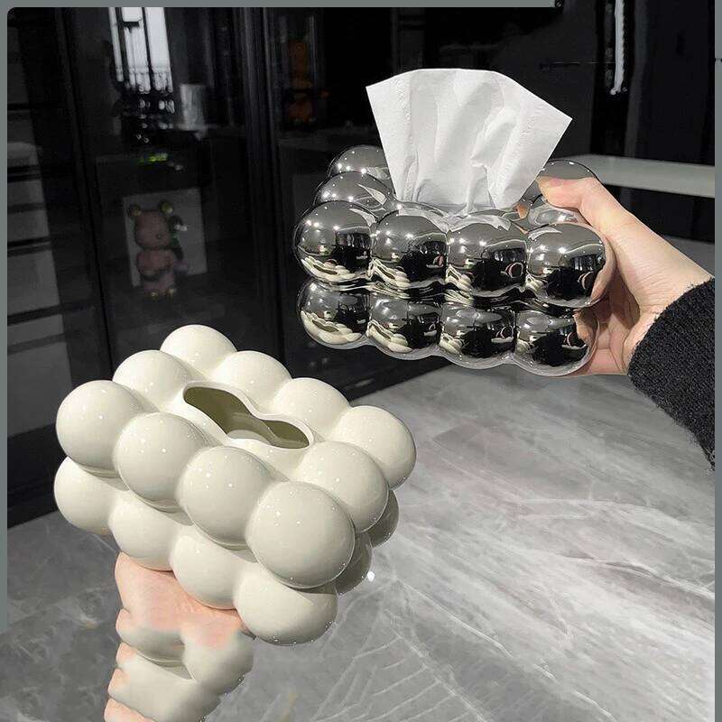 INS Creative Ceramic Cotton Candy Tissue Box Light Luxury Decor Living Room Table Napkin Holder Home Organizers 26H0113