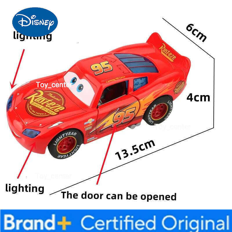 Disney large size Pixar Cars Sound and light Sheriff McQueen 1:32 Alloy pull-back vehicle Toy Children's Christmas gift H260113