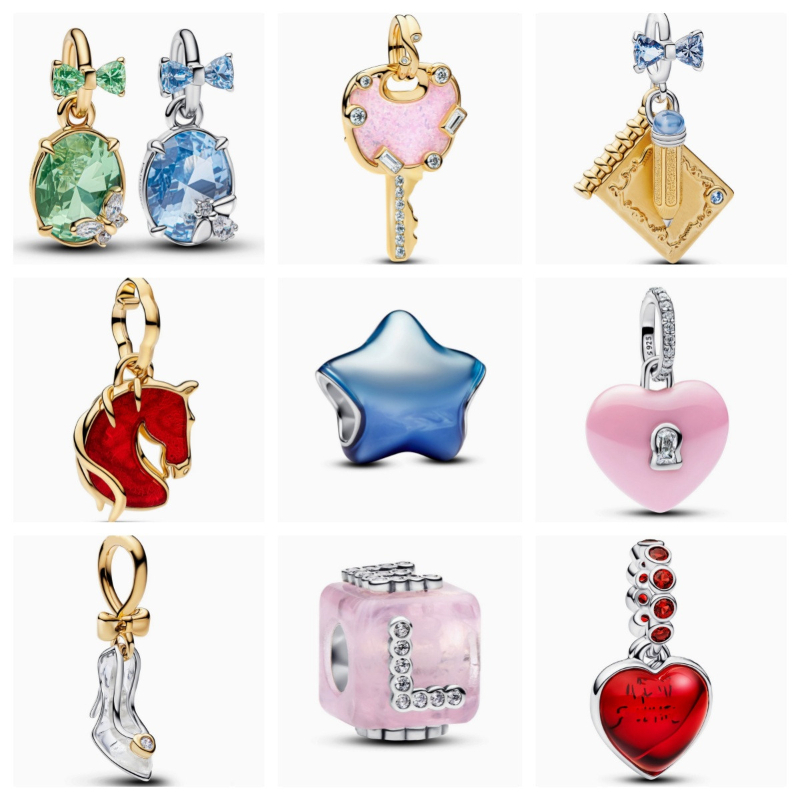 2026 Spring new luxury classic flower star designer component charms for snake chain bracelet bangle silver gold love heart cross jewelry findings charm components