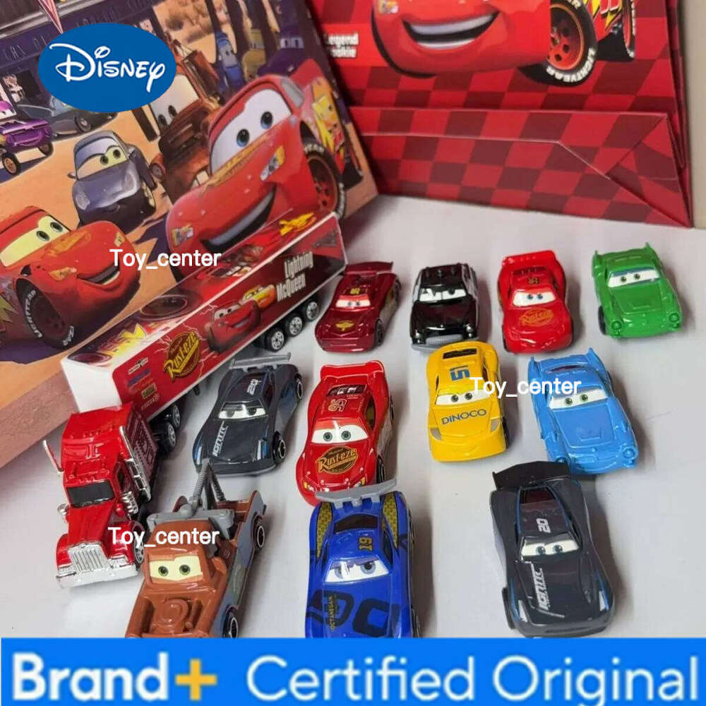Disney 2026 HOT 12Pcs Pixar Cars Gift Box Metal Diecast lightning McQueen Car Model Toy Jackson Uncle Truck Boy Birthday Toys H260113