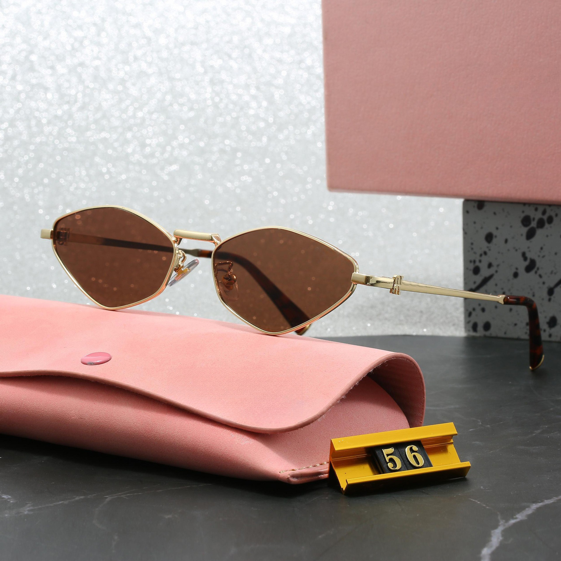 Sunglasses for women designer Regard sunglasses Water Green Glasses woman rimless frame mirror luxury metal sun glasses for women Y2K spicy girl with box