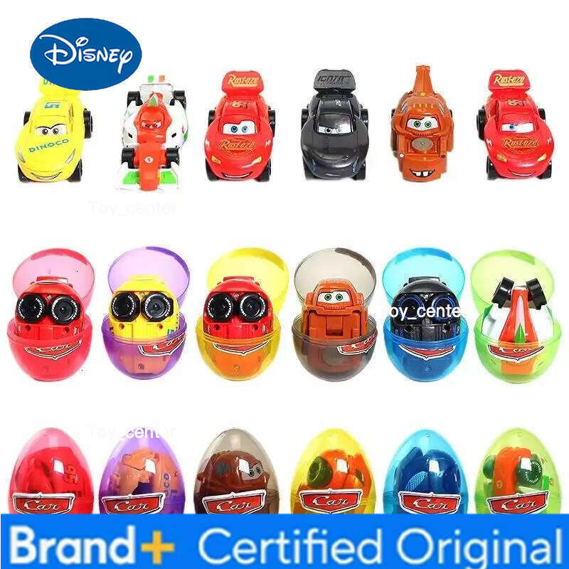 Disney Pixar Cars 6-Piece Set Egg-Shaped Transformable Car Toy Model McQueen And Friends Non-RTR Play Vehicles for Kids H260113
