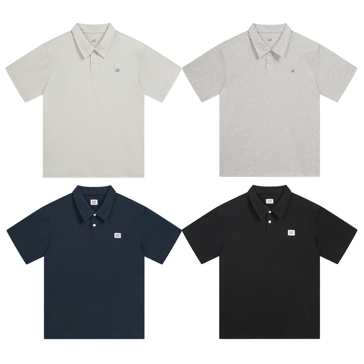 Cpcompanyyyys High-Quality Solid Color Embroidered Turn-Down Collar Short Sleeve T-Shirt Simple Versatile Polo Shirt For Men And Women