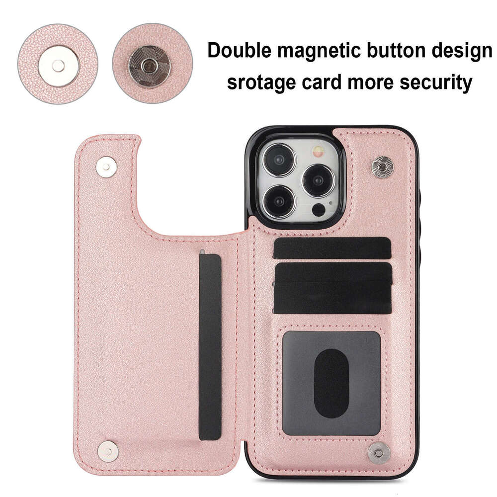 iPhone case Phone case for iPhone Suitable for iPhone 17 Max Chanel Style Multi-Functional Card Holder 15 Pro Double Buckle Phone Case 16 Creative - view 3