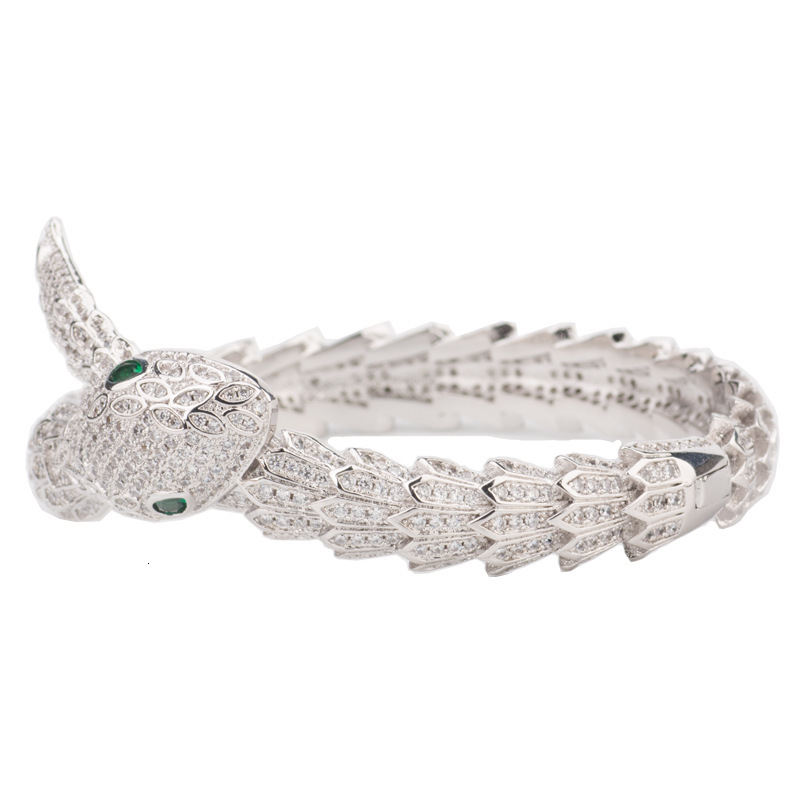 Bracelet Ring Jewelry Gold-Plated Copper Snake With Diamonds Bracelet Ring Personalized Creative Jewelry Bracelet Ring Wholesale