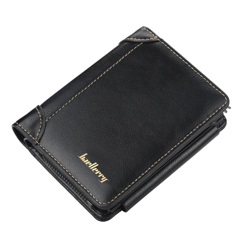 Baellerry bestselling new men's trendy business wallet with multiple card slots and large capacity Zipper wallet coffee black brown