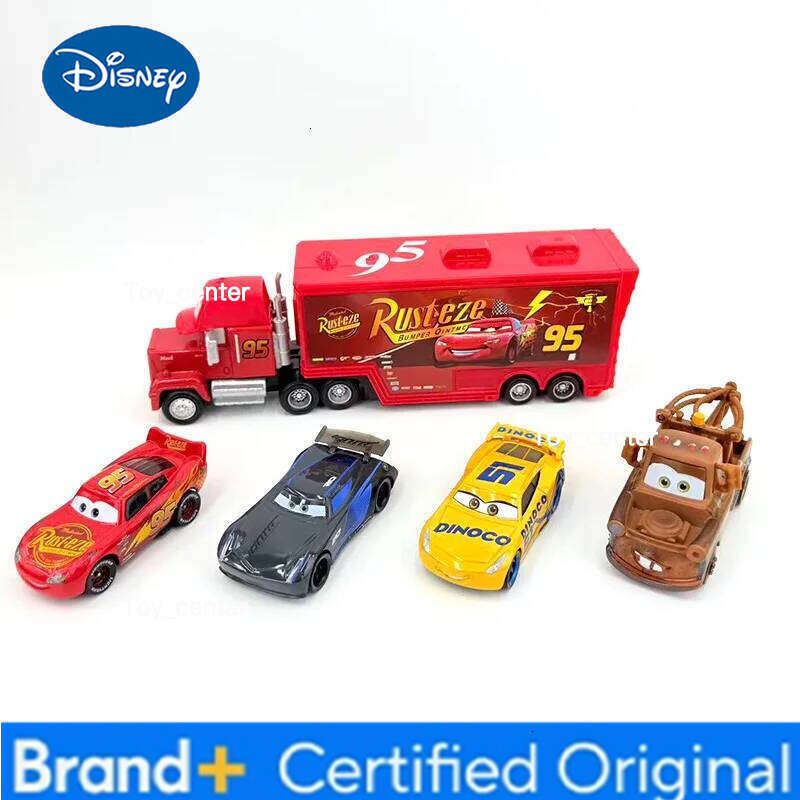 Disney Pixar Cars 5-Piece Alloy Vehicle Set - Mack Truck with Lightning McQueen, Mater, Cruz & Jackson Storm, Diecast Model H260113