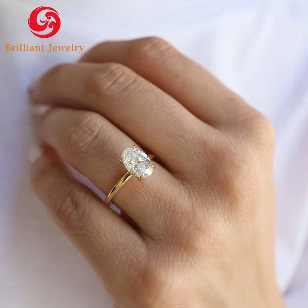 Custom Lab Diamond Rings IGI Certified 10k 14k 18k Solid Gold 1 to 3ct Lab Grown Diamond Ring for Wedding Engagement Gift