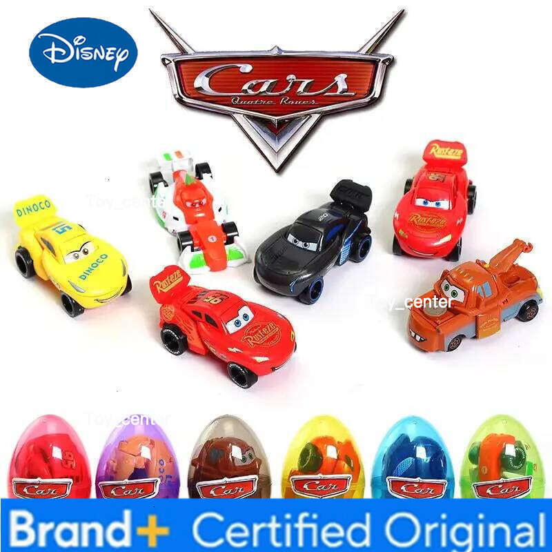 Disney Pixar Cars 6-Piece Set Egg-Shaped Transformable Car Toy Model McQueen And Friends Non-RTR Play Vehicles for Kids H260113