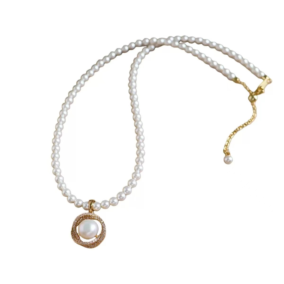 Womens' designer gold necklace Brass material pearl Necklace with Box Classic necklace Pendant with Wedding Jewelry Charm necklace for man