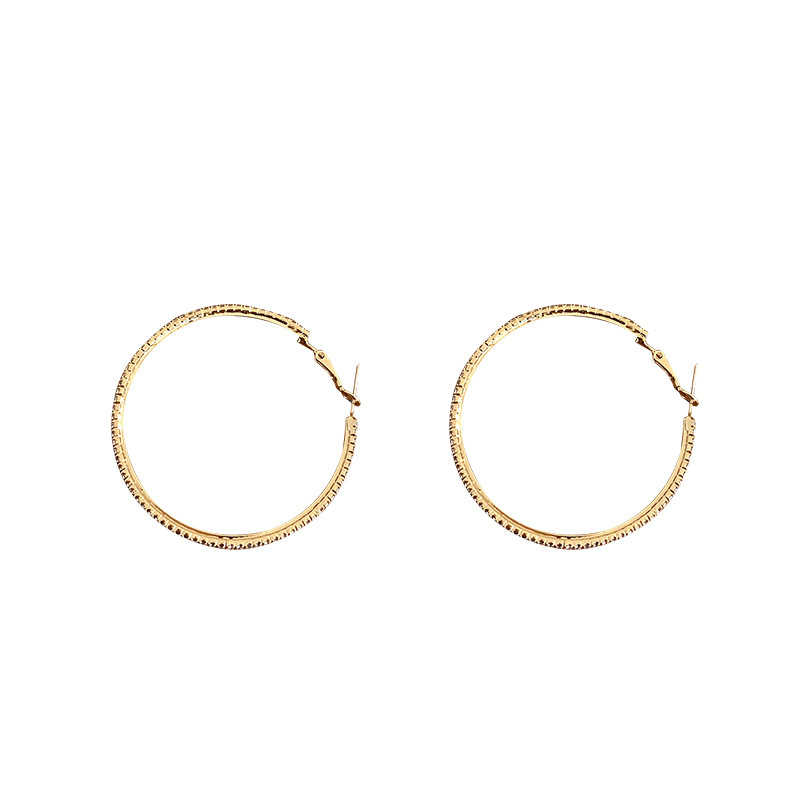 Silver Needle European and American Exaggerated Diamond Set Large Circle Earrings Fashion Style Earrings
