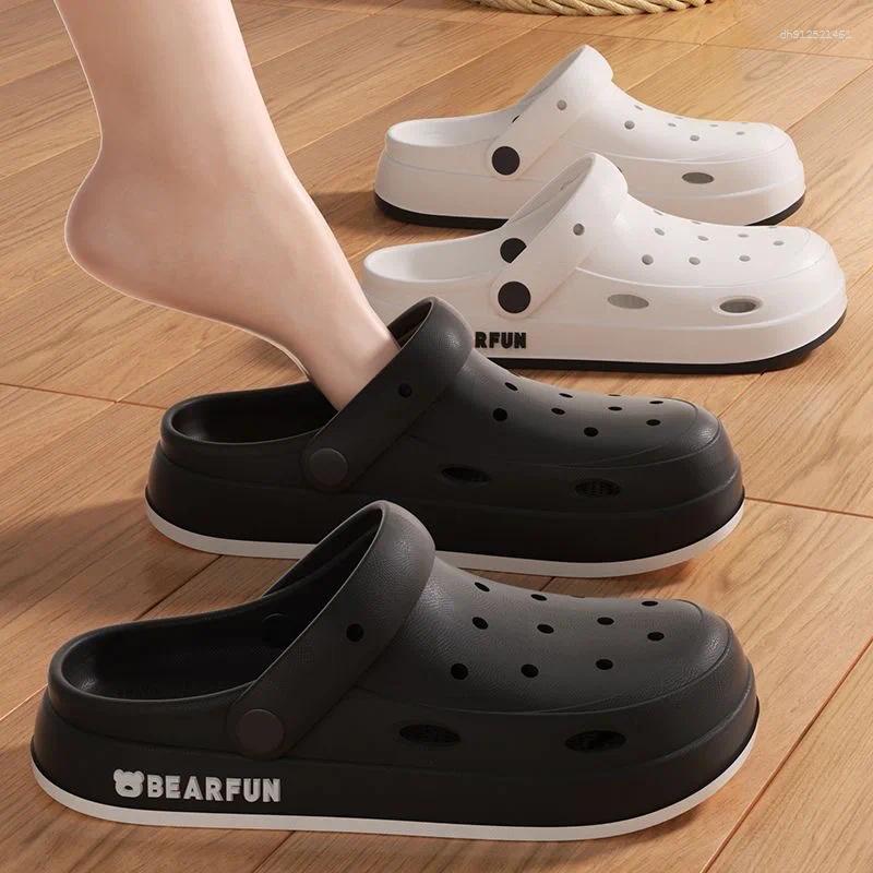 Slippers Summer Non-Slip Beach Sandals For Women Comfortable Soft Sole Platform Woman Closed Toe Thick Bottom EVA