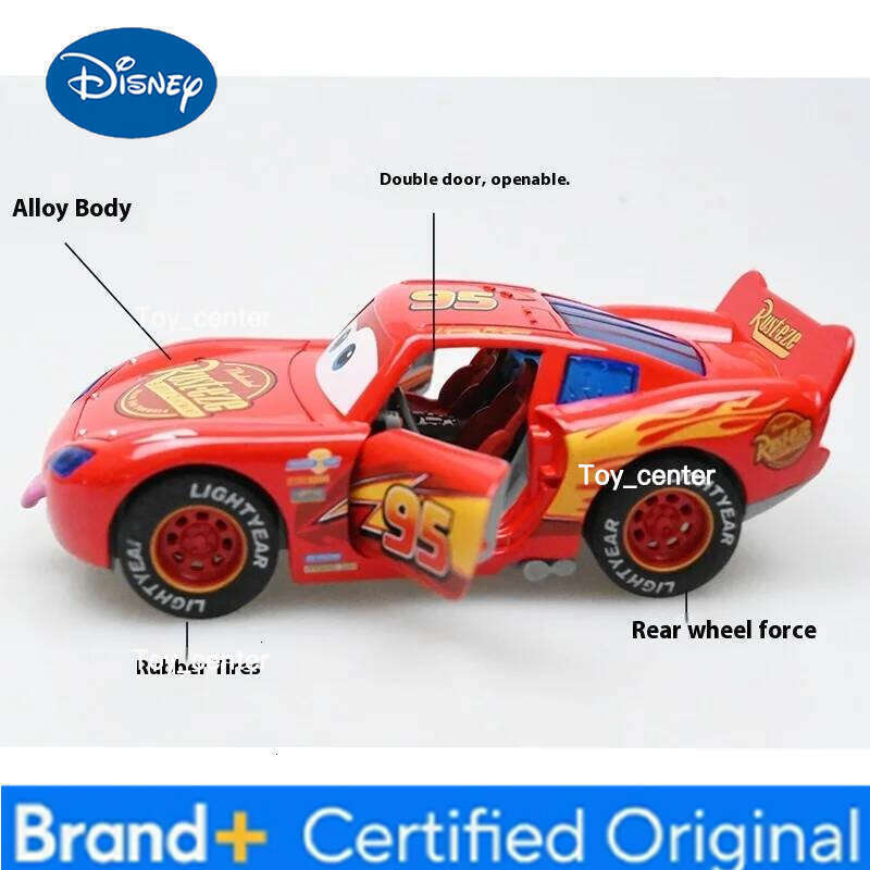 Disney Pixar Cars Extra-Large Die-Cast Lightning McQueen Model Vehicle Set with Light-Up Features - Gift Box for Christmas H260113