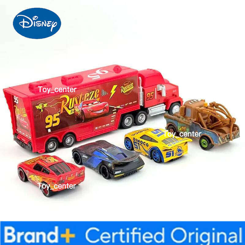 Disney Pixar Cars 5-Piece Alloy Vehicle Set - Mack Truck with Lightning McQueen, Mater, Cruz & Jackson Storm, Diecast Model H260113