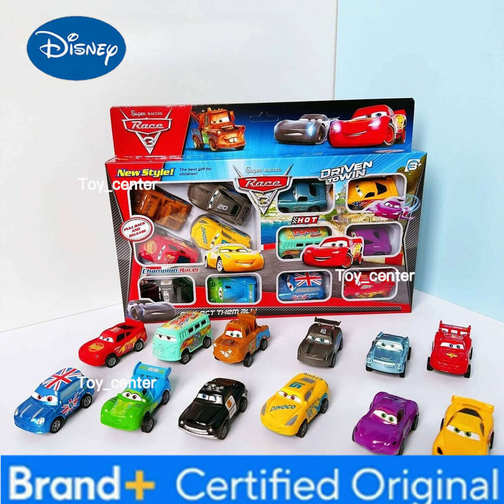 Disney New Pixar 3 Rebound Cars 12 Piece Series Lightning McQueen Jackson Storm Plastic Car Model Toy Boutique Gift Box H260113