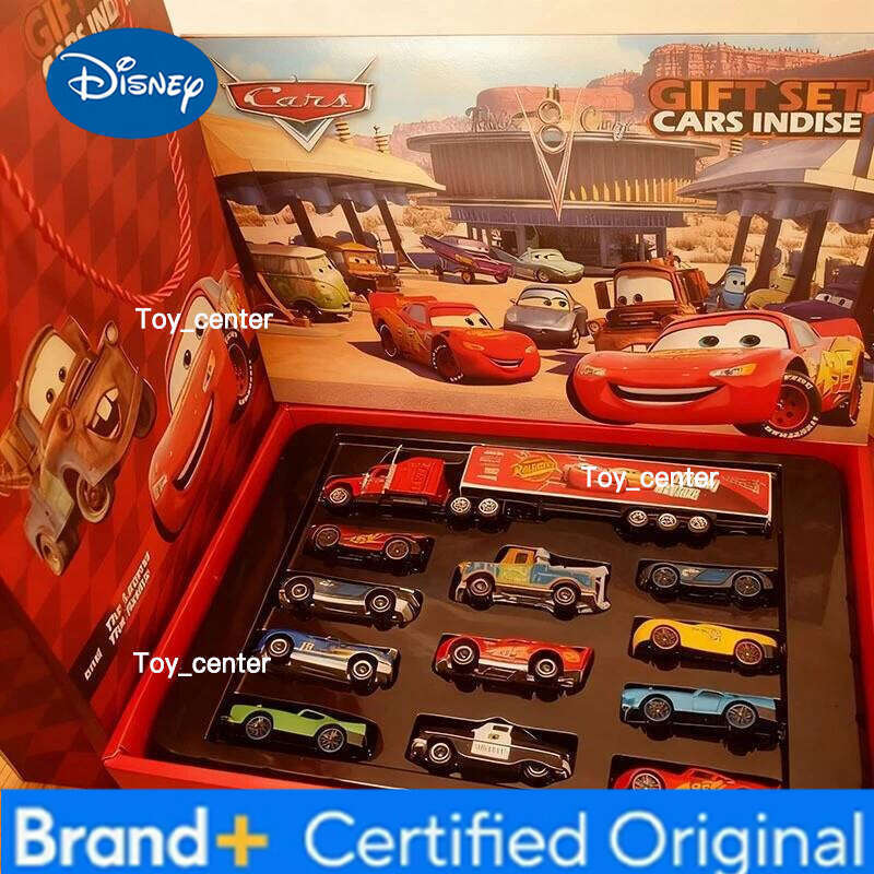 Disney 12Pcs Pixar Cars Gift Box Metal Diecast lightning McQueen Car Model Toy Jackson Uncle Truck Boy Birthday Toys H2601131