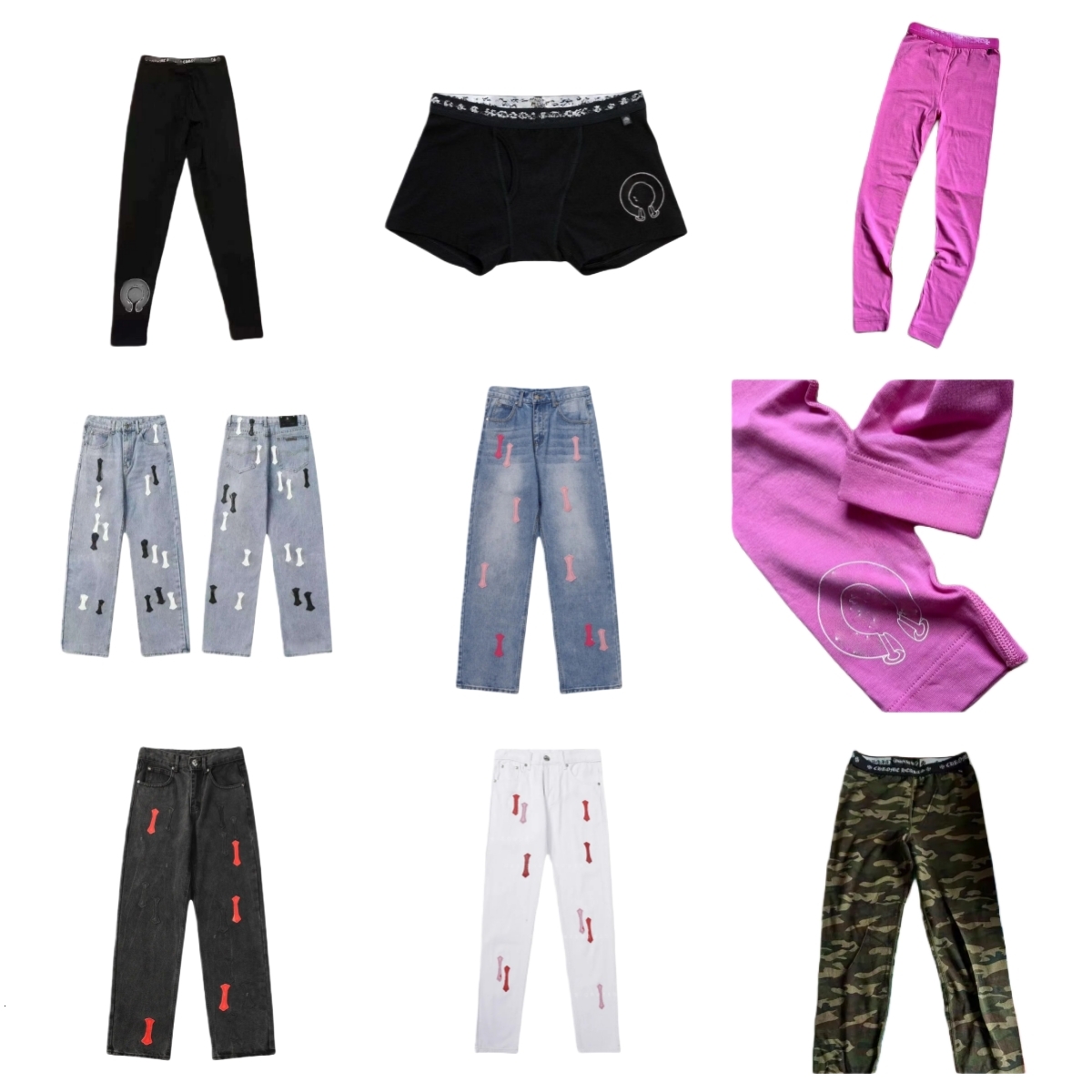 Chrome Leggings Designer Chromed Tight Pants Womens Men Jeans Pure Cotton Luxury Leggings Women Hip Hop Casual Chomeheartlys Leggings Cotton underwear cc