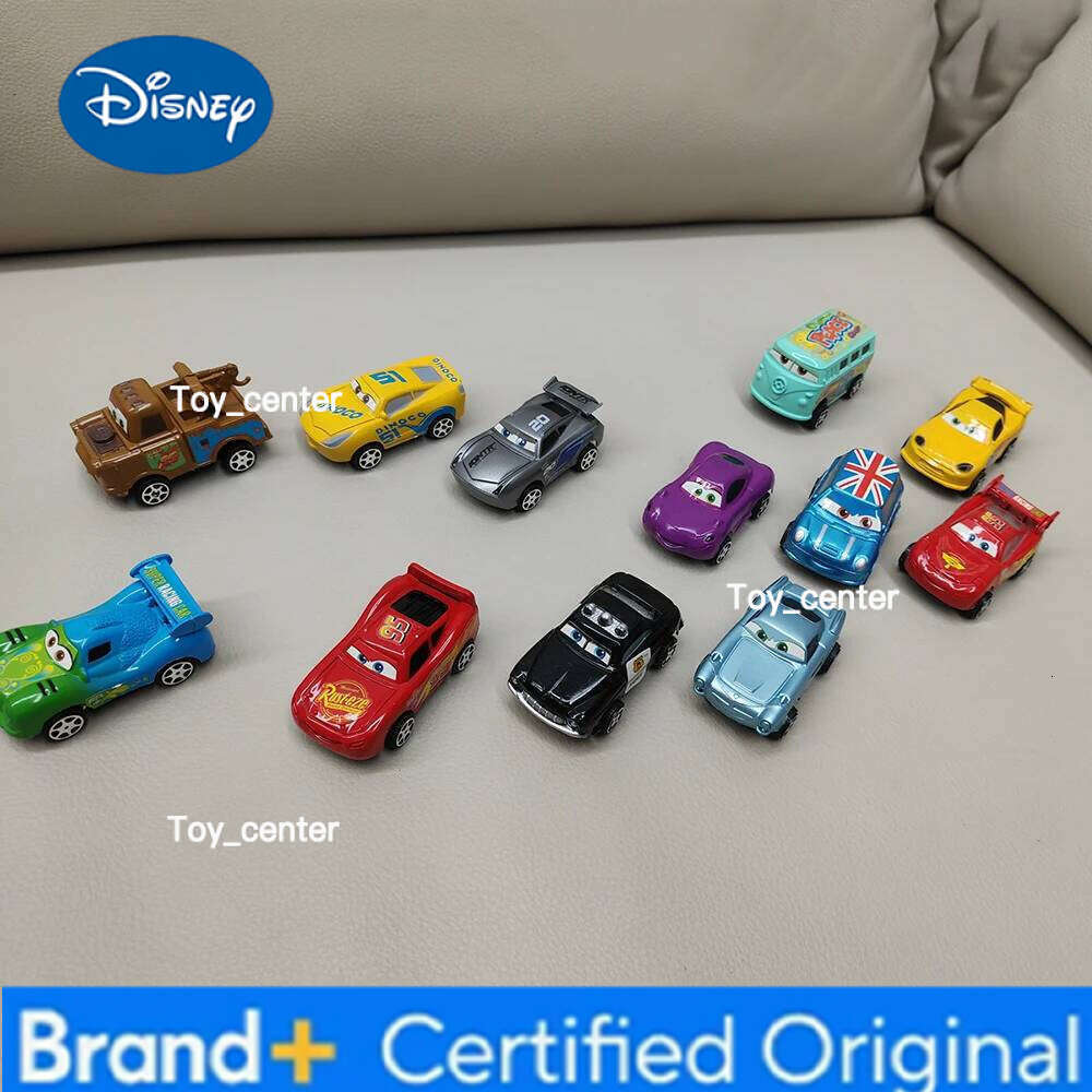 Disney 12pcs/Set Hot Sale Pixar Cars Lightning Mcqueen Jackson Storm Mater Pvc Model Back-Force Car Toy For Kids Birthday Gift Set H260113