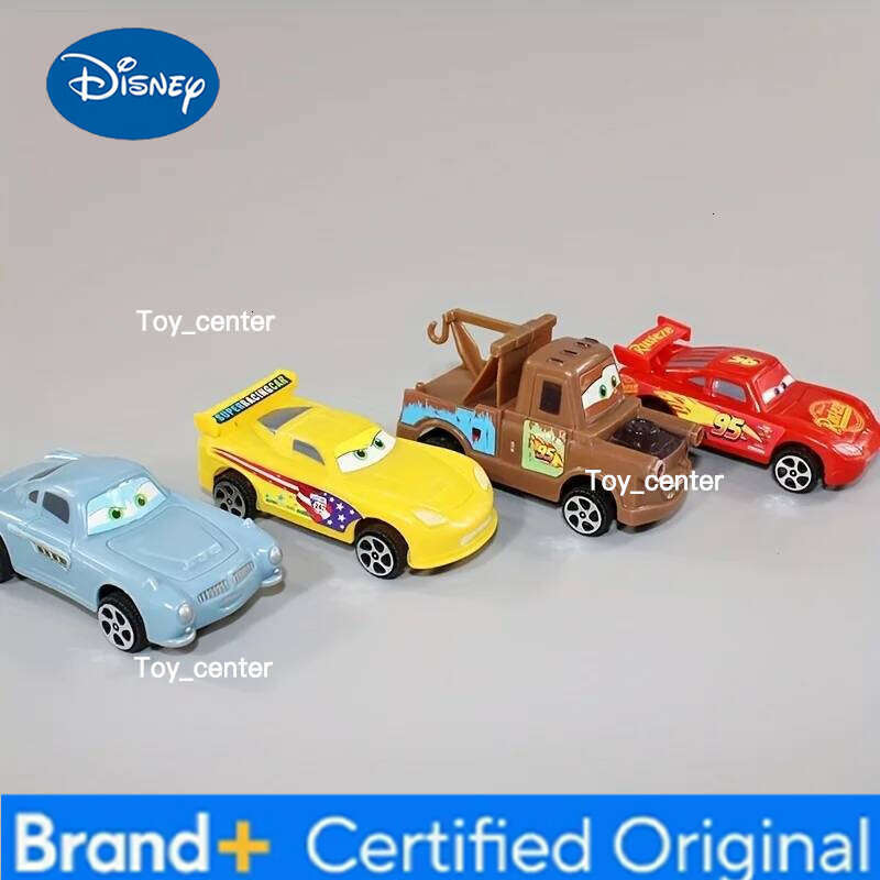 Disney 4-piece/Set Plastic Lightning McQueen Racing Set - Cute Cartoon Decor for Home, Office Christmas, and Birthday Gifts H260113