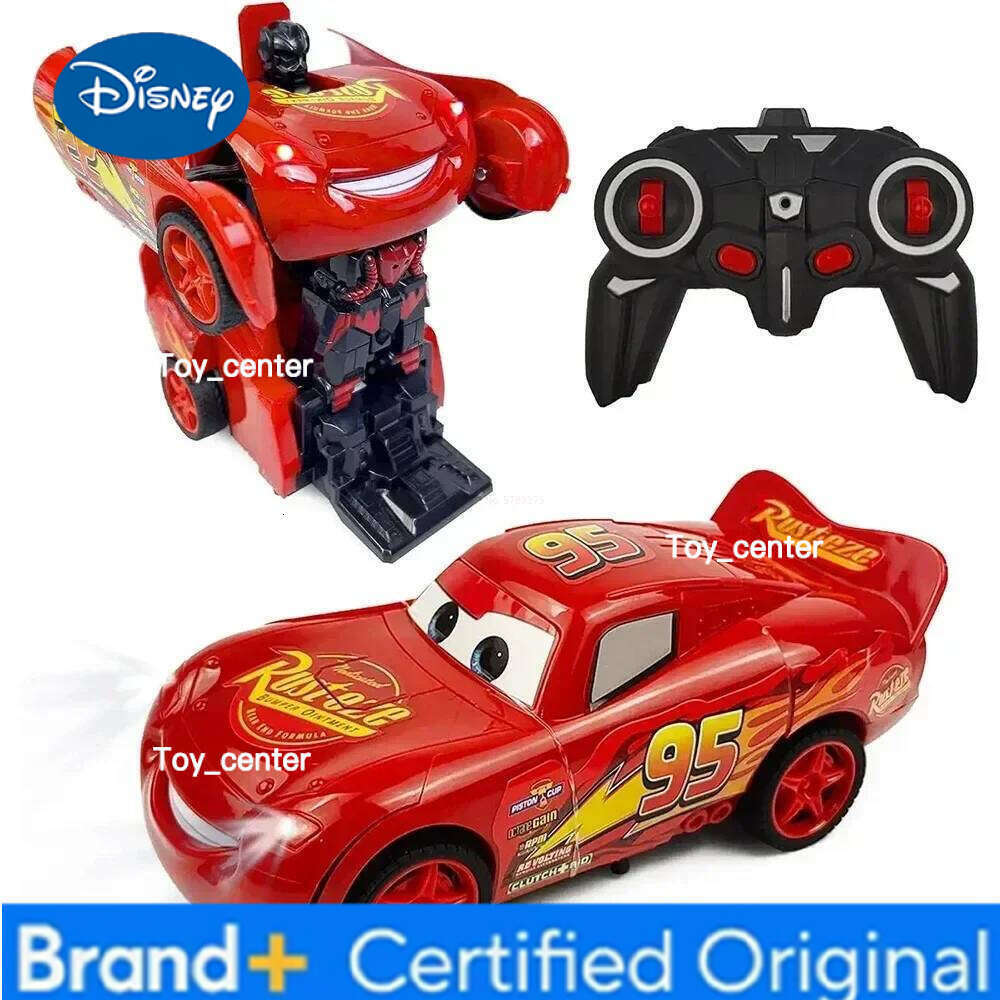 Disney Lightning Mcqueen 2in1 Remote Control Transform Robot Rc Deformation Car Anime Model One Button High Speed For Kids Toys H260113