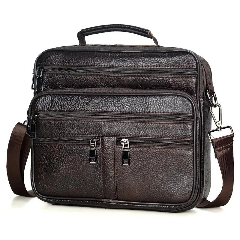 Arrival Men Shoulder Bag Mens Genuine Leather Messenger Bag Boy Coffee Middle Size Handbags Tote Natural Skin Men Briefcase 260112