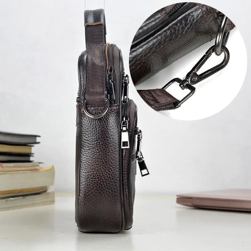 Arrival Men Shoulder Bag Mens Genuine Leather Messenger Bag Boy Coffee Middle Size Handbags Tote Natural Skin Men Briefcase 260112