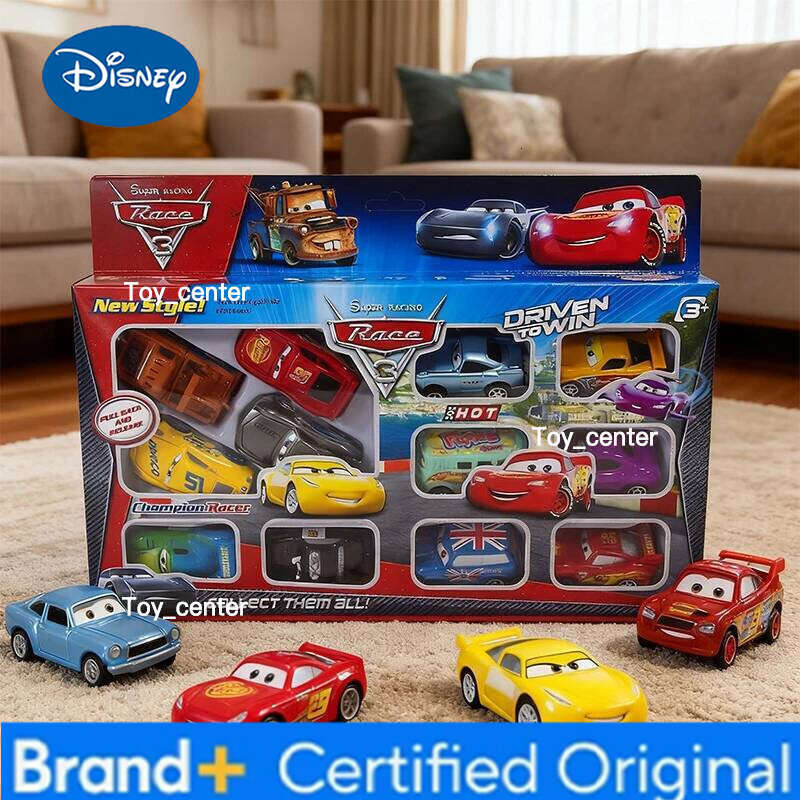 Disney HOT! 12PCS/Set Box Pixar Back Force Lightning Mcqueen Jackson Storm Mater Model Car Toys Christmas Gift for Kids H260113