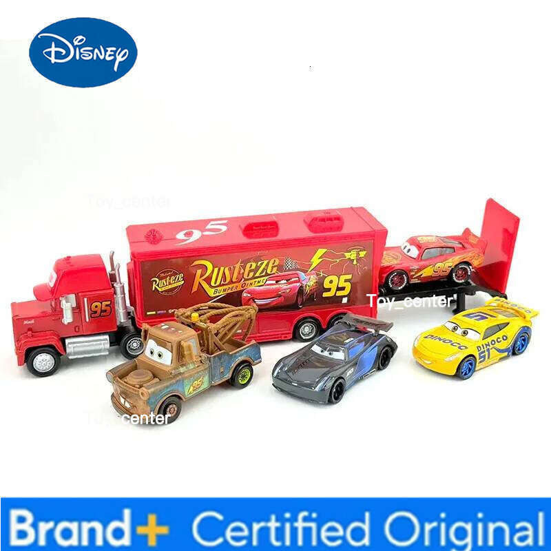 Disney Pixar Cars 5-Piece Alloy Vehicle Set - Mack Truck with Lightning McQueen, Mater, Cruz & Jackson Storm, Diecast Model H260113