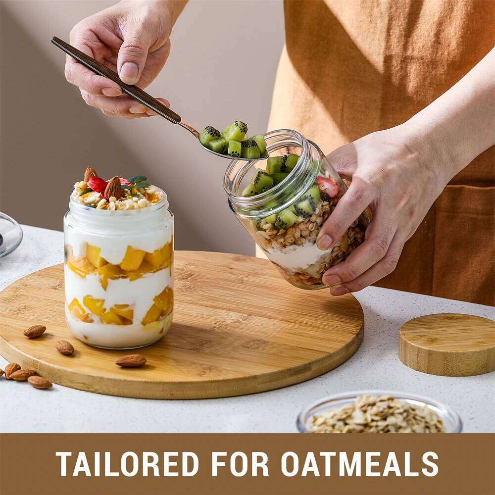 Airtight Storage Jars Kitchen Storage Containers Food-Grade Glass with Bamboo Seal for Dry Food Snacks Sugar Coffee Pantry Organization