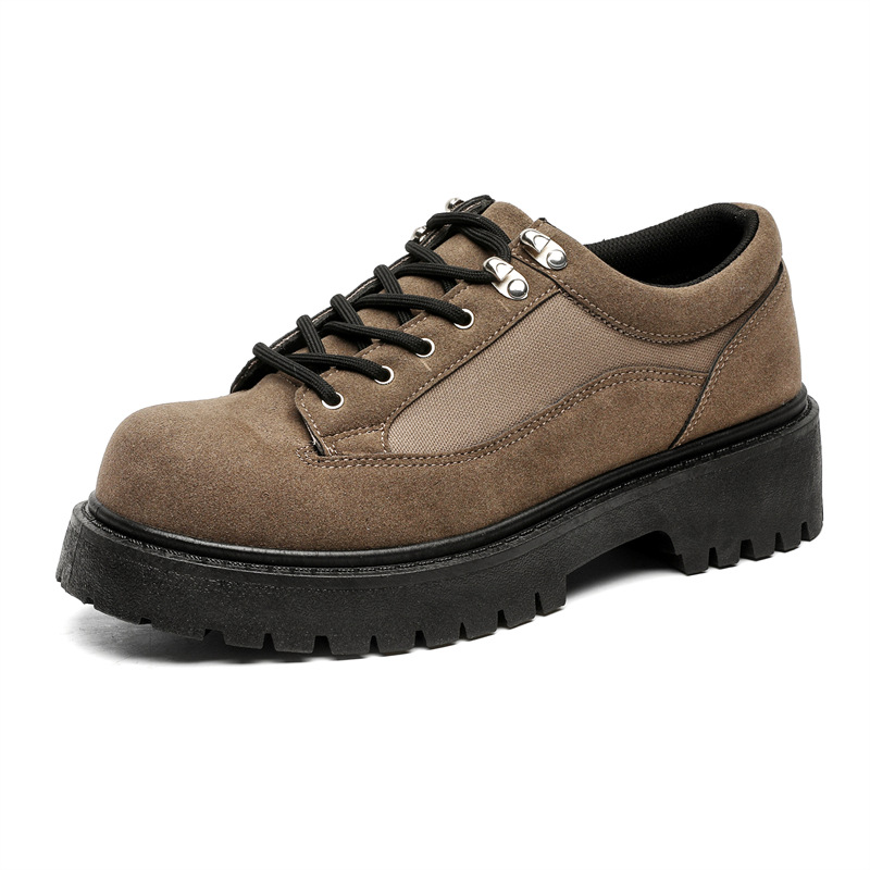 Free shipping Dad's shoes with velvet new spring and autumn versatile sponge cake thick sole height increasing Elegant black