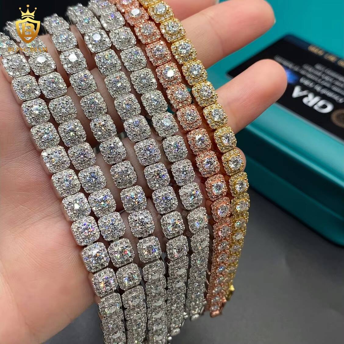 Wholesale Price Moissanite Bracelet Tennis Chain VVS Round Brilliant Cut Moissanite Bracelet 925 Sterling Silver Fashion Jewelry