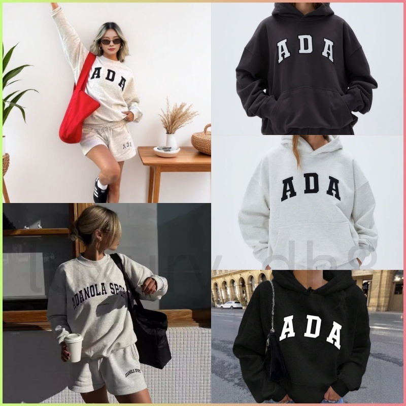 Adanola Hoodie Ada Sweatshirts Designer 0ver sized Fashion Cotton Loose Hoodies Letters Embroideried Fashion Lady Adanolaes Long Sleeved Hoodies T-shirt