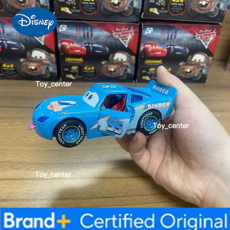 Disney New Toy Story 3 Model Car Lightning Mcqueen Metal Diecast With Lights Inertial Pull-Back Wheel Spit Out Your Tongue Cars Toys H260113