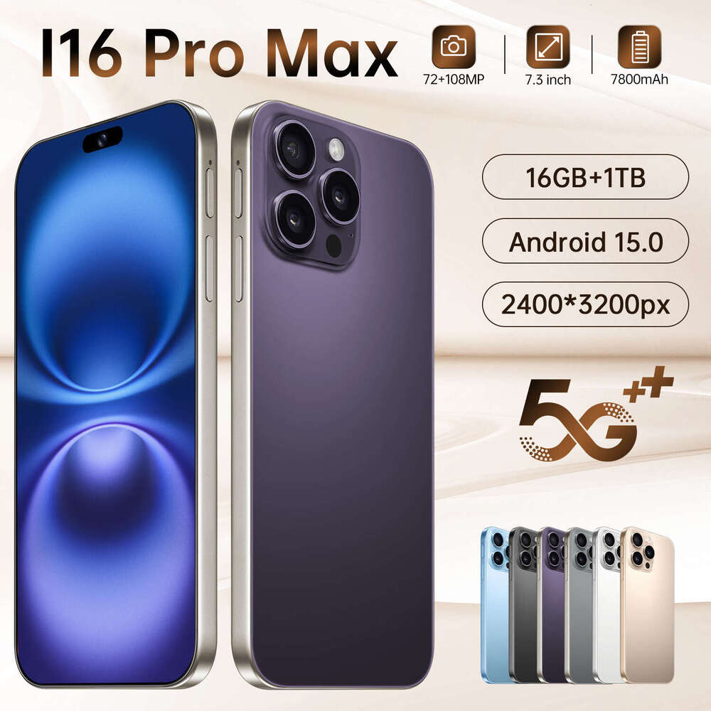 Famous brand cross-border new product i16 Pro Max Android intelligent 5G phone 16+1T all-in-one high-definition large screen source manufacturer CKS