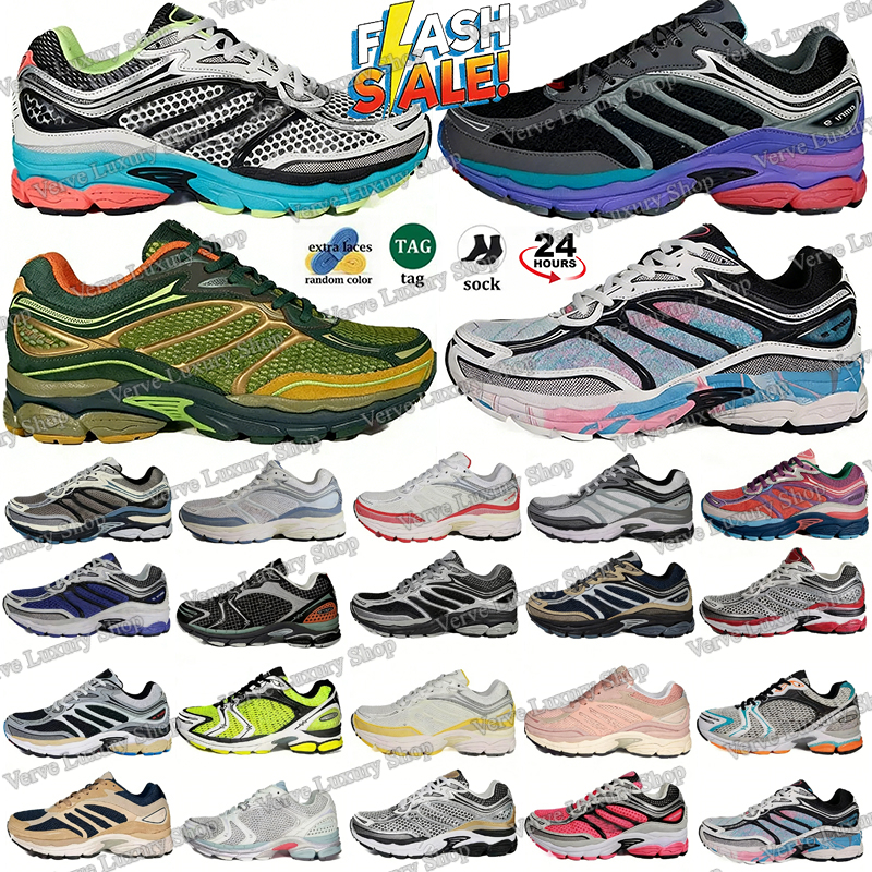 2026 Sauconny Shoes Progrid Omni 9 Designer Shoes Sauconies Outdoor Running Shoes Shock Absorption Wear Resistant Thick Sole Grey White Navy Blue Sneakers 36-45