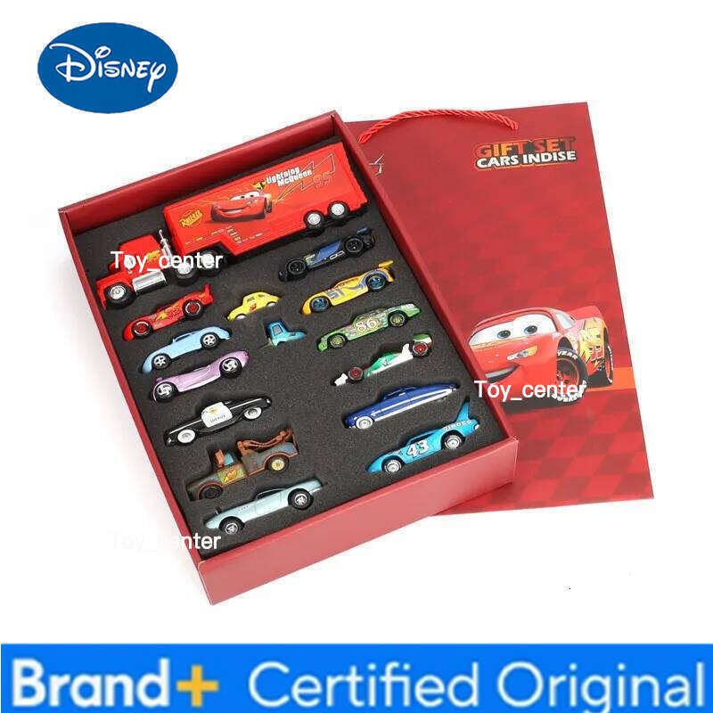 Disney 8/13/15Pcs Pixar Cars Gift Box Metal Diecast Mater lightning McQueen Jackson Uncle Truck Car Model Toy Boy Christmas Toys H260113