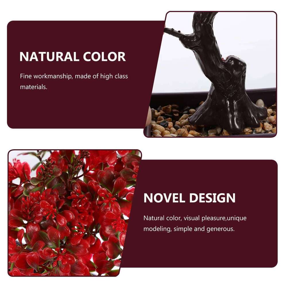 Fake Greenery Plant Artificial Potted Flowers Faux Plants Tree Simulation Guest Garden Table Decor 26H0113