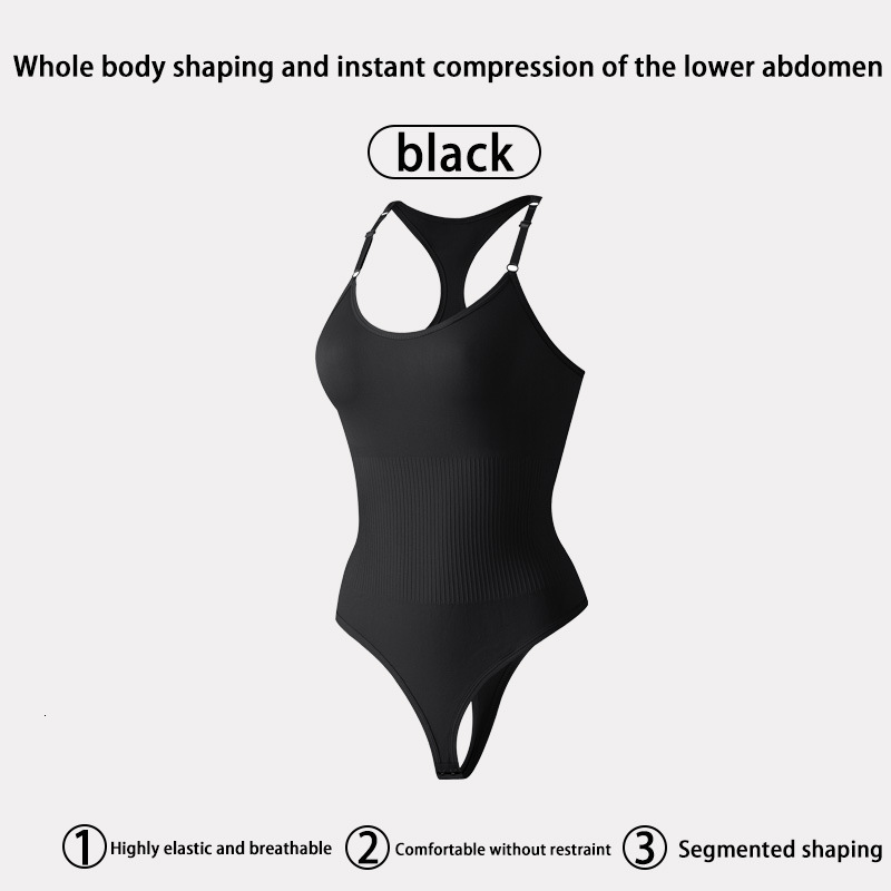 Chic Seamless Shapewear Sculpting Bodysuit Sculpting Bodysuit Postpartum Waist Trainer Bodysuit European American Body Shaping Vest Style Back Strap T