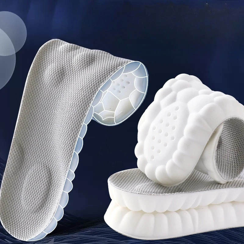 4D Latex Sport Insoles Soft High Elasticity Shoe Pads Breathable Running Basket Shoe Sole Arch Support Orthopedic Inserts Unisex 251230