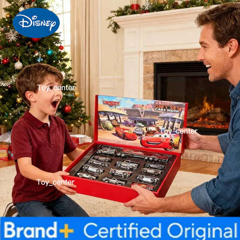 Disney 12Pcs Pixar Cars Gift Box Metal Diecast lightning McQueen Car Model Toy Jackson Uncle Truck Boy Birthday Toys H260113