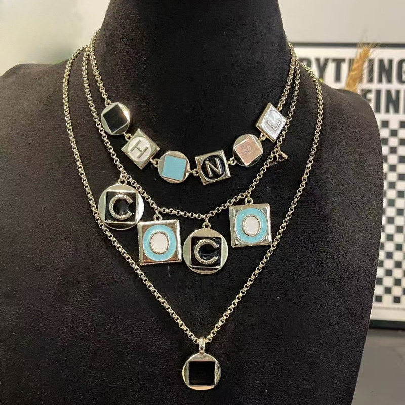2025 winter newest luxury letters long chain sweater necklace for women 18k gold retro vintage square geometry elegant necklaces anniversary jewelry gift