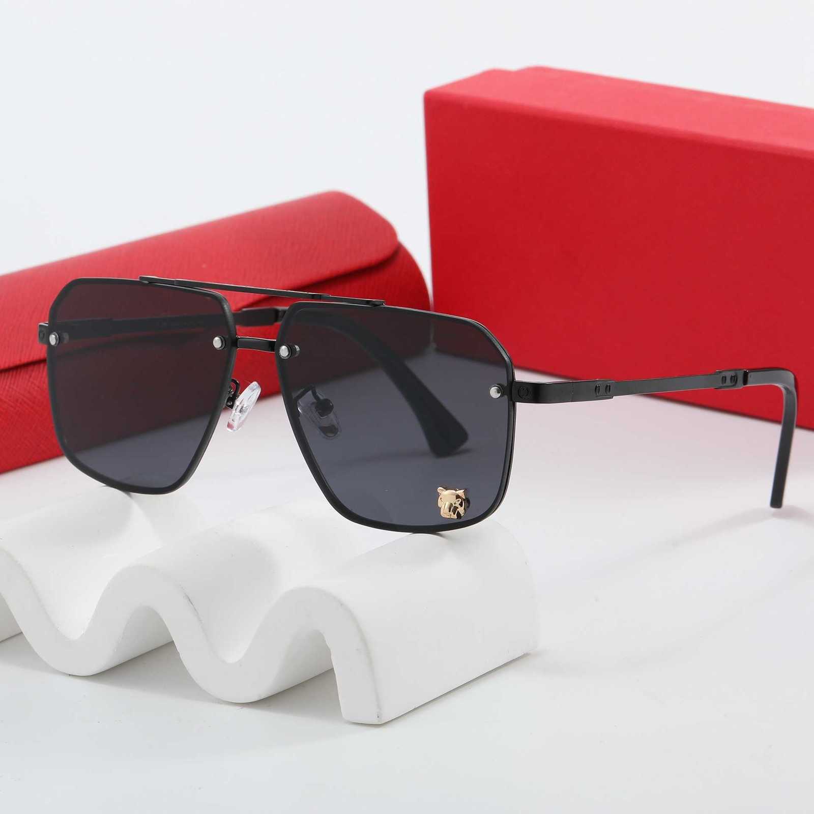 Luxury designer CT sunglasses top quality 2025 Sunglasses New Style for Men Driving Metal Square Frame Anti-Glare High-End Half-Frame