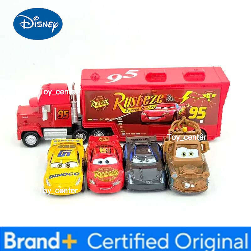 Disney Pixar Cars 5-Piece Alloy Vehicle Set - Mack Truck with Lightning McQueen, Mater, Cruz & Jackson Storm, Diecast Model H260113